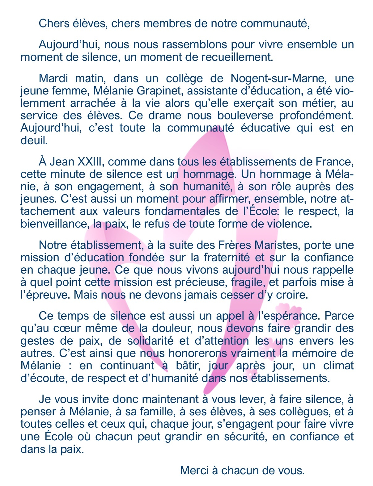 Visuel : Hommage et esprance